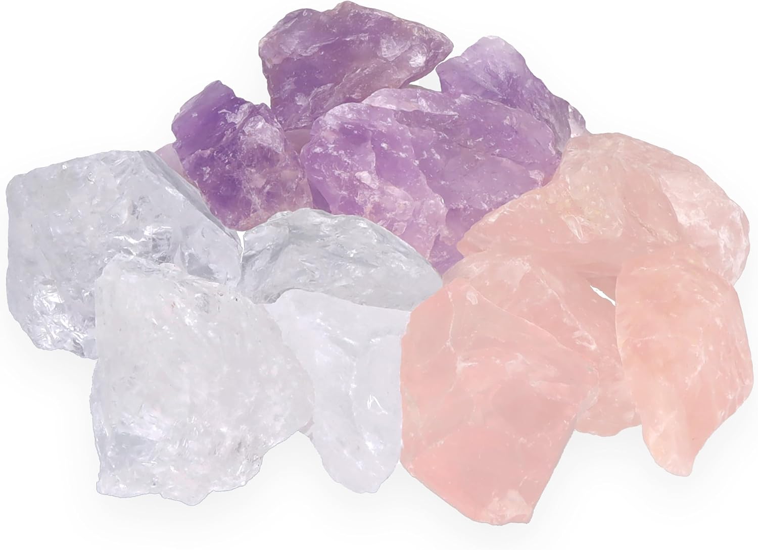 Lebensquelle Plus Mélange de pierres à eau de qualité supérieure - 100 % naturelles - Améthyste, quartz rose et cristal de roche - 300 g
