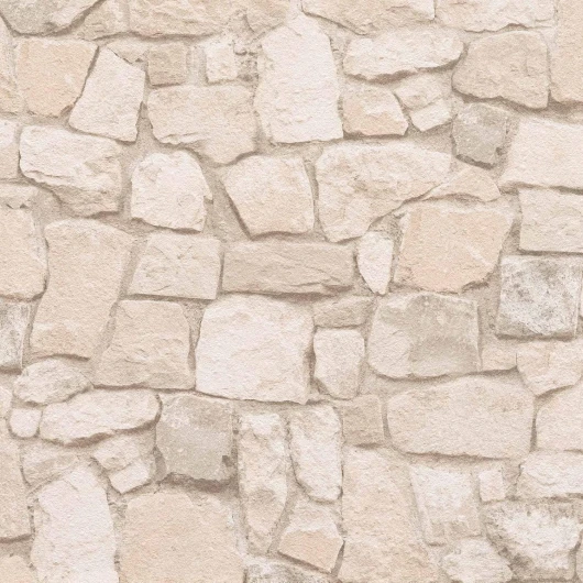 BRICOFLOR Papier peint fausse pierre pour couloir - Tapisserie imitation brique beige clair - Papiers peints modernes pour salon & chambre 53 x 1005 cm
