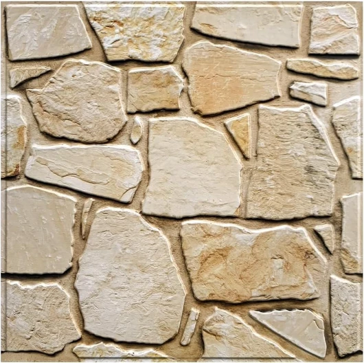 Panneaux Muraux 3D Adhesif Pierre, 10 Pièces, 30x30 cm, Brune Fausse Brique Murale PVC, Revêtement Mural 3D Adhésif Imitation Pierre pour Salon, Chambre Marron Clair