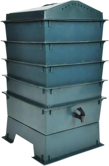 BaraSh Lombricomposteur 4 Plateaux 42 x 42 x 60 cm,bac composteur Jardin,Cuisine exterieure