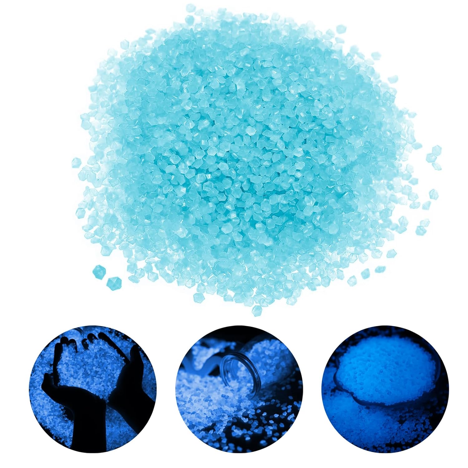 TenaLucy 10000 Pièces Lumineux Cailloux Decoratif Bleu Gravier Aquarium Decoration Cailloux Aquarium Bleu Pierre Aquarium DIY Galet Aquarium Cailloux Decoratif Gardin Vase Plante Galets Decoratif