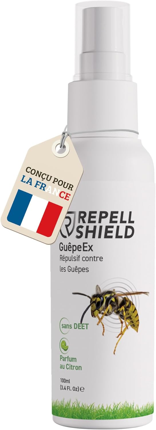 Répulsifs à Abeilles, Guêpes et Frelons - 100ml - Éloigne avec Précision - Fragrance d'Agrume - Produit Anti Guepe Piscine, Toiture, Maison - Anti Guepes et Frelons Exterieur et Intérieur