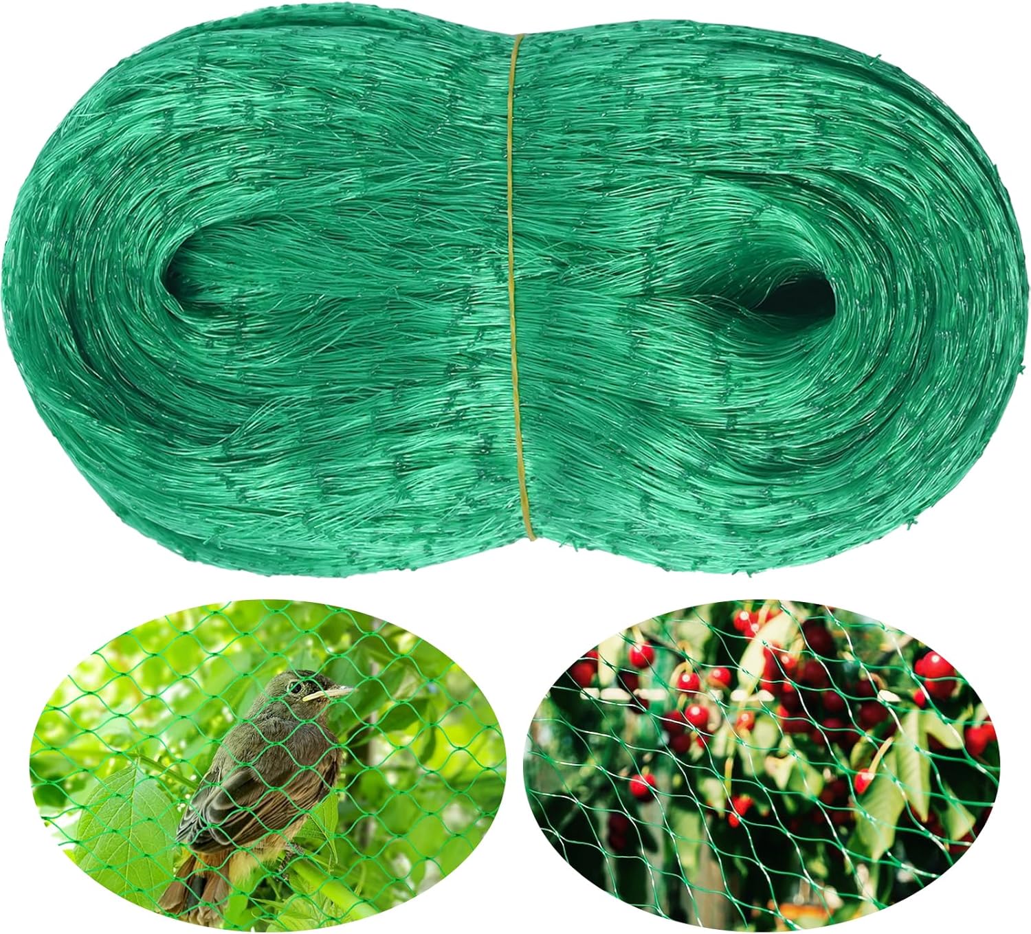 MAILEKT Filet Anti Oiseaux 6X10m, Filet Protection Oiseaux, Filet Anti Pigeon, Filet Jardin Potager, Filet pour Cerisier et Fraisier Protection Arbre Fruitier des Dommages Causés 6m X 10m Vert