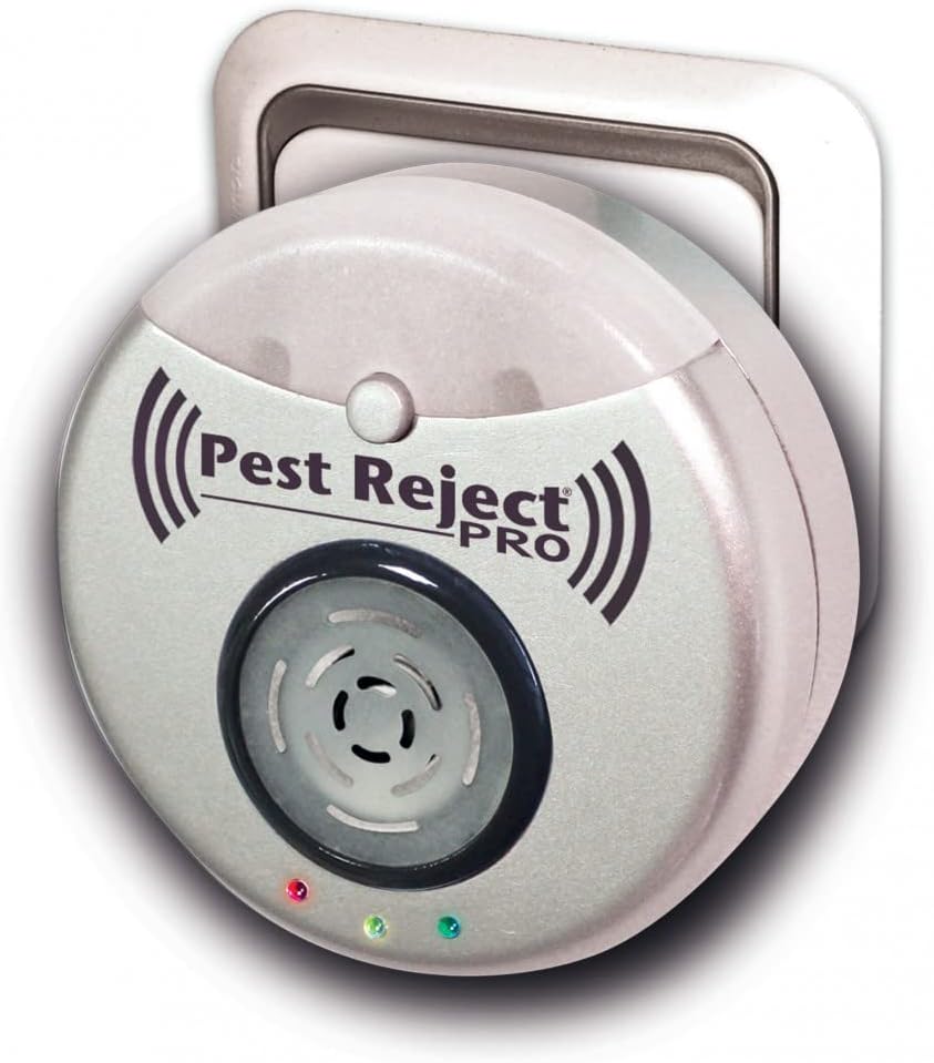 Pest Reject Pro Repulse Power - VENTEO - Répulsif nuisibles - Ultrasons et électromagnétisme - Couleur Gris - Couverture de Votre Maison de 200m² - Veilleuse intégrée