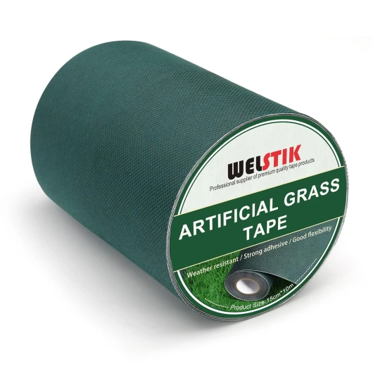 WELSTIK Ruban à Gazon Artificiel Auto-adhésif, Ruban à Joint pour Gazon, Ruban de couture pour gazon artificiel pour fixation de tapis de gazon vert (Vert, 15 cm x 10 m)