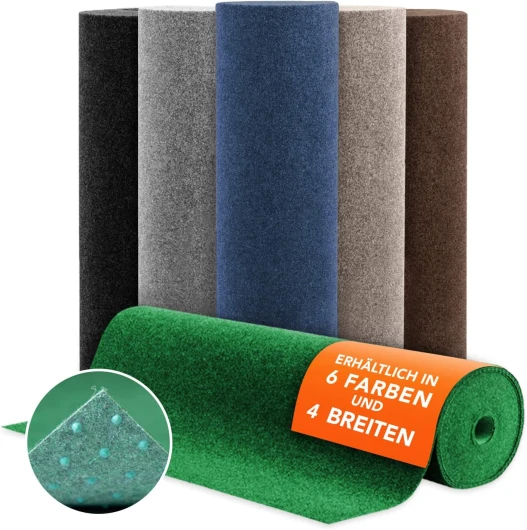 Farbwunder Pro - Rouleau de Gazon Synthétique - Produit de qualité fabriqué en Allemagne - Gazon Artificiel Idéal pour Terrasse, Balcon et Loisirs - Noir, 100 x 1500 cm