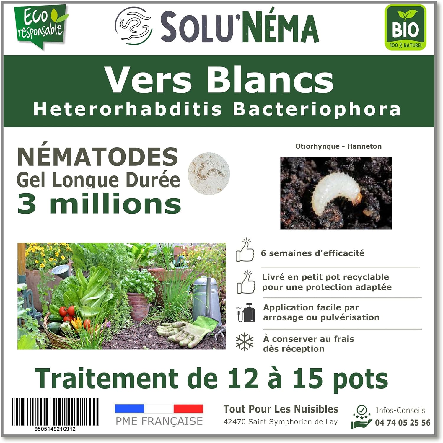 SOLUNEMA - Nématodes Contre Les Vers Blancs 3M Longue Durée