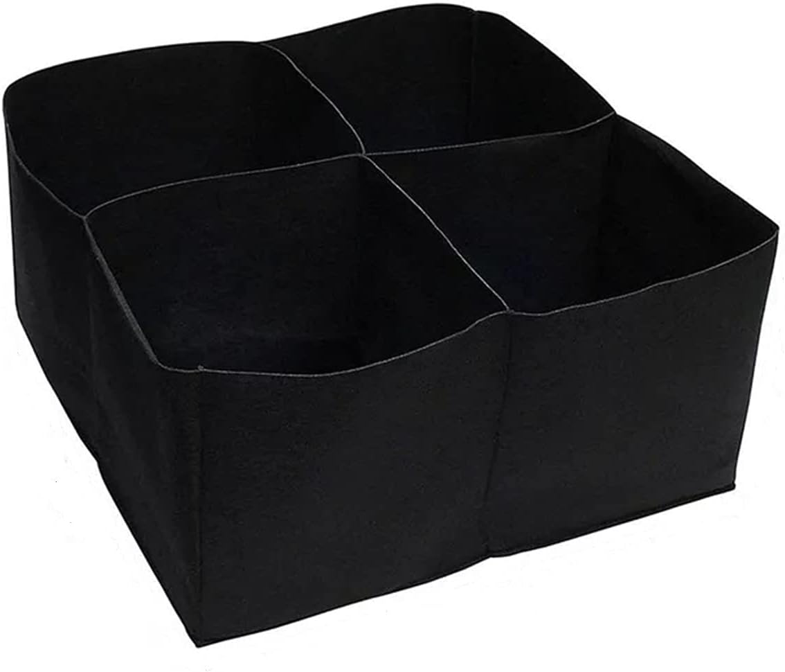 JIUJ Lits surélevés rectangulaires pour lit de culture de jardin, grand sac de plantation, conteneur carré divisé, 4 grilles en tissu, sacs de culture pour plusieurs légumes, fleurs, jardin, noir, 2 Noir 60*60*30cm