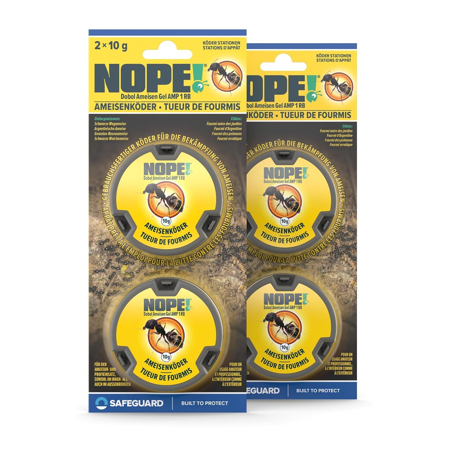 ! Boîtes Appât Anti-Fourmis 4 x 10g – Intérieur & Extérieur – Gel à Faible Toxicité – Élimine la Fourmilière – Protection Durable