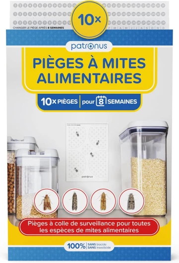 Piège à Mites Alimentaires [10 pièces Pack avantageux] - Contre Les Mites Alimentaires avec Un Effet d'attraction Maximal - Piège à phéromones avec Colle Haute Performance pour détecter l'infestation 10 Stück