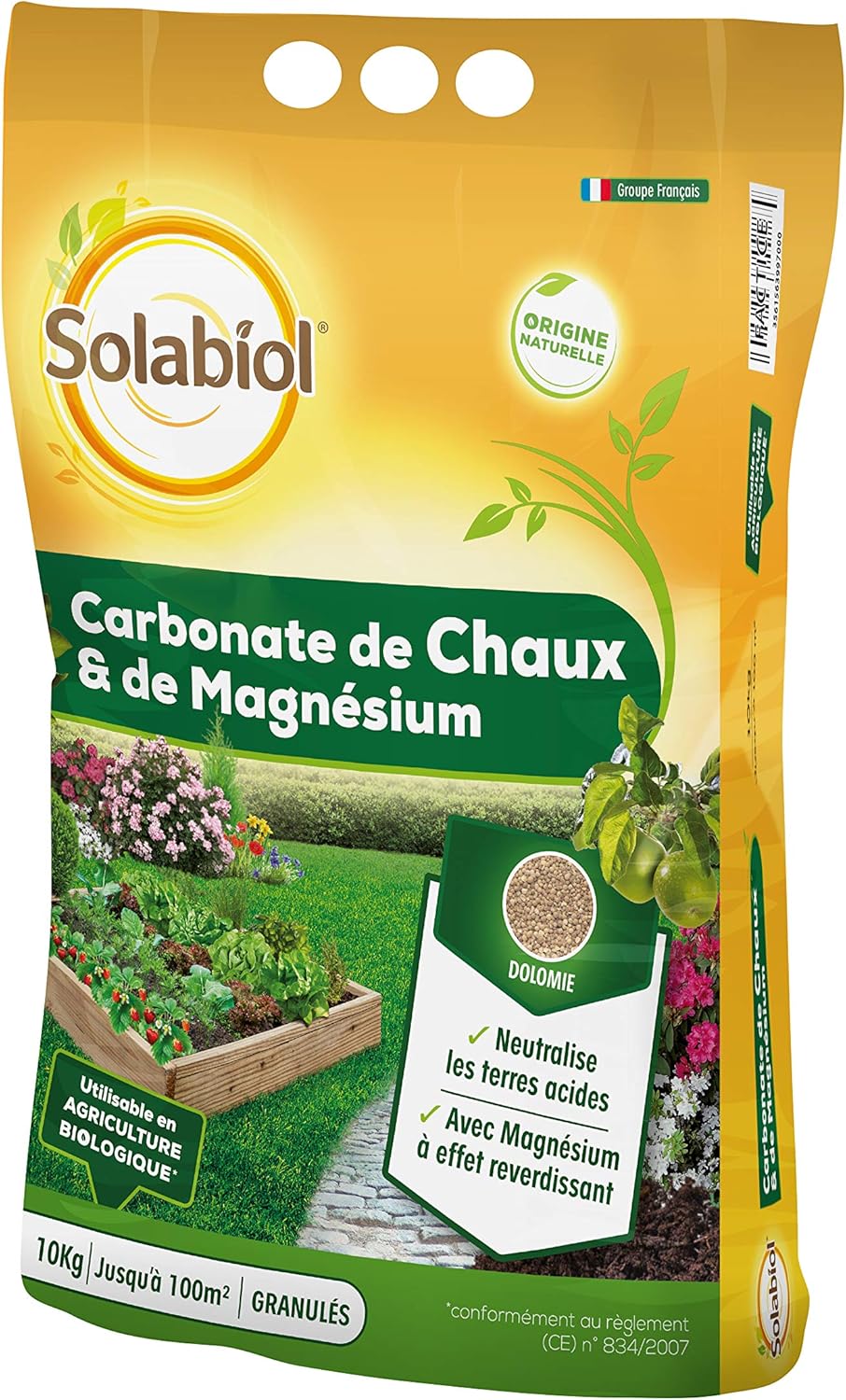 Carbonate De Chaux Et De Magnésium - 10kg - Granulés - Corrige L'Acidité Du Sol - Action Progressive & Durable - A Base De Dolomite SOCHAUX10 10kg Unique