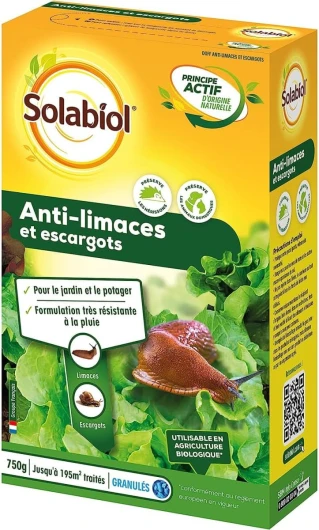 Anti-Limaces & Escargots - 750g - Granulés - Résistant À La Pluie - Prêt À l'emploi - Utilisable en Agriculture Biologique SOLIMA750N Anti-Limaces & Escargots 750g