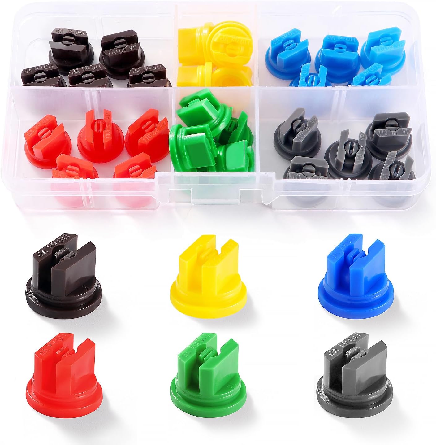 VooGenzek 30 Pièces Buses de Pulvérisation en Plastique à 110 Degrés, Buses de Pulvérisation à Ventilateur Plat, Remplacement Buse Pulvérisation Agricole Plastique, pour Pulvérisation Désherbage