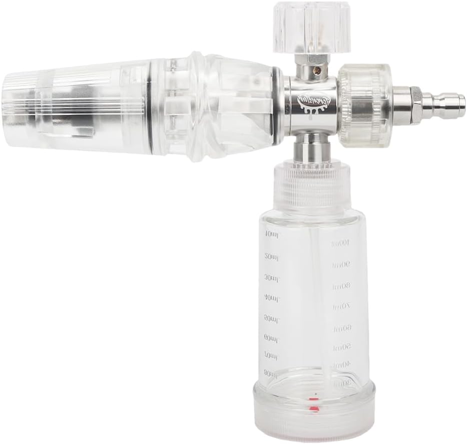 à mousse - Pulvérisateur haute pression PA pour lavage de voiture avec buse réglable à connexion rapide, compatible avec les pistolets à eau domestiques, idéal pour un nettoyage de voiture Blanc