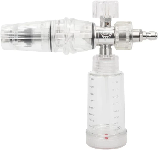 à mousse - Pulvérisateur haute pression PA pour lavage de voiture avec buse réglable à connexion rapide, compatible avec les pistolets à eau domestiques, idéal pour un nettoyage de voiture Blanc
