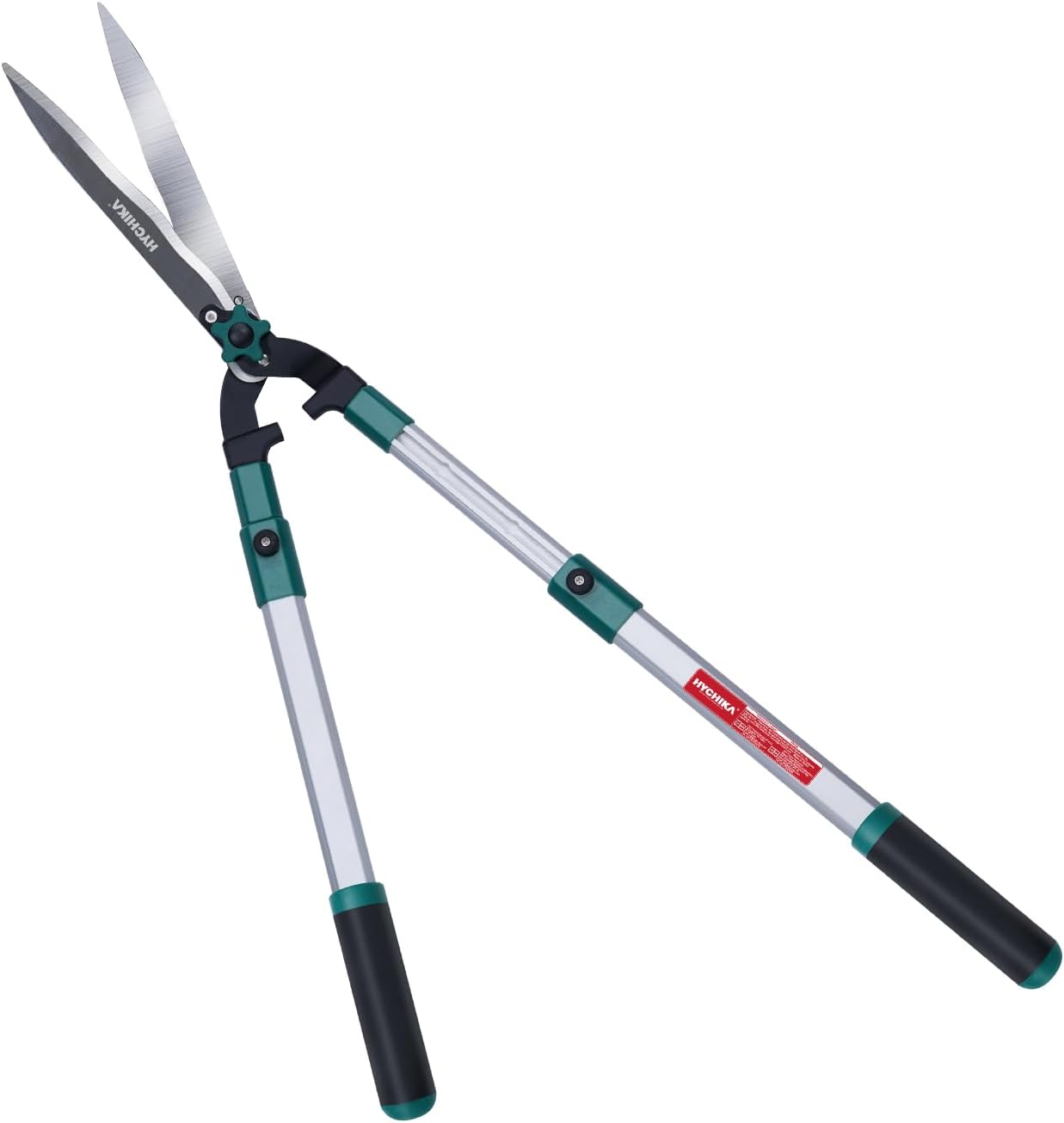 HYCHIKA Cisaille Haie Telescopique 111CM, Taille Haie Manuel, Cisailles à Haies, Lames en Acier Trempé, Lames de 214 MM, Cisaille de Jardin Pour Tailler les Haies et les Buissons