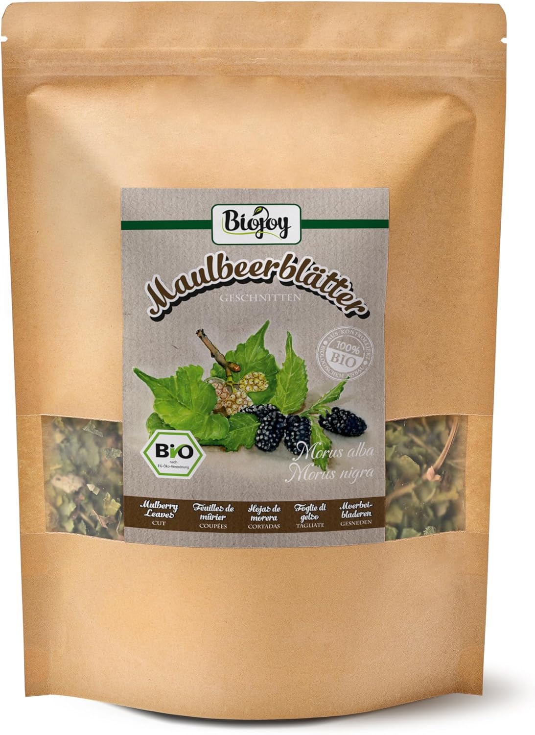 Thé aux Feuilles de mûrier BIO (250 g), séchées et coupées (Morus alba, Morus nigra)
