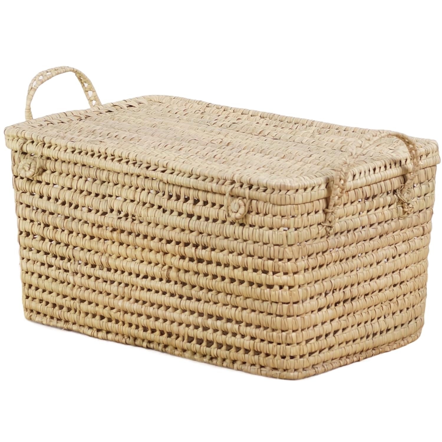 Bohome Living - Coffre de rangement en osier naturel tressé 60cm, avec couvercle de fermeture, idéal rangement à jouets, Malle à Jouets, Idéal Enfants et Bébé, Artisanal