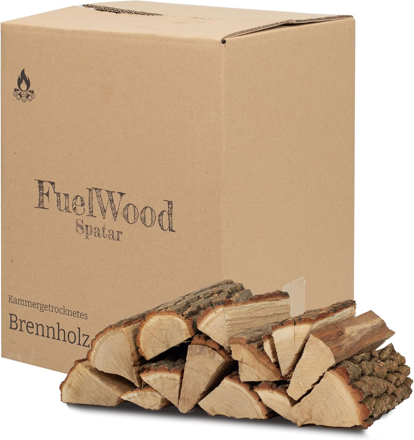 Bois de chauffage en chêne séché au four - 25 litres - Longueur des bûches : environ 25 cm - Humidité du bois inférieure à 15 % - Parfait pour four, cheminée, barbecue, brasero, feu de camp, barbecue