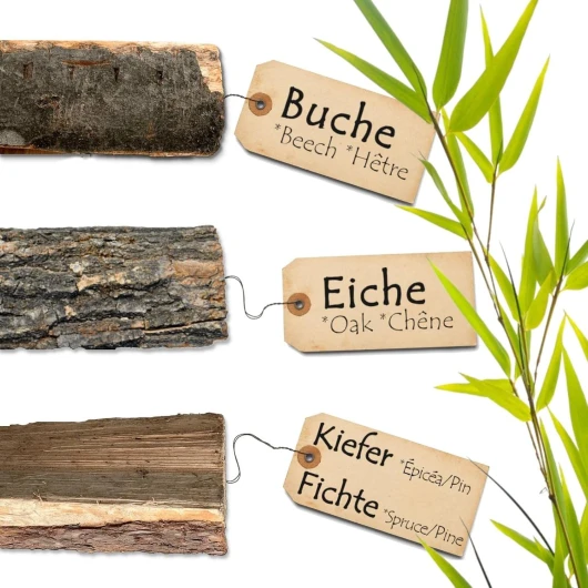 BooGardi Bois de chauffage, hêtre 20 kg, 10 kg, 20 kg, 30 kg, chêne, pin/épicéa, prêt à l'emploi, séché à l'air libre Bois de hêtre 20 kg