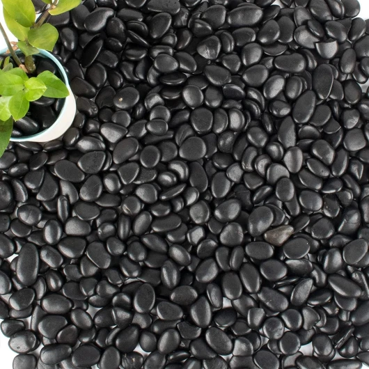 Galets de rocaille polis Noirs pour allée de Jardin - Pierres décoratives pour allées - Décoration d'extérieur - pour Aquarium, Chemin, pelouse, Jardin - 10-20 mm - 1 kg