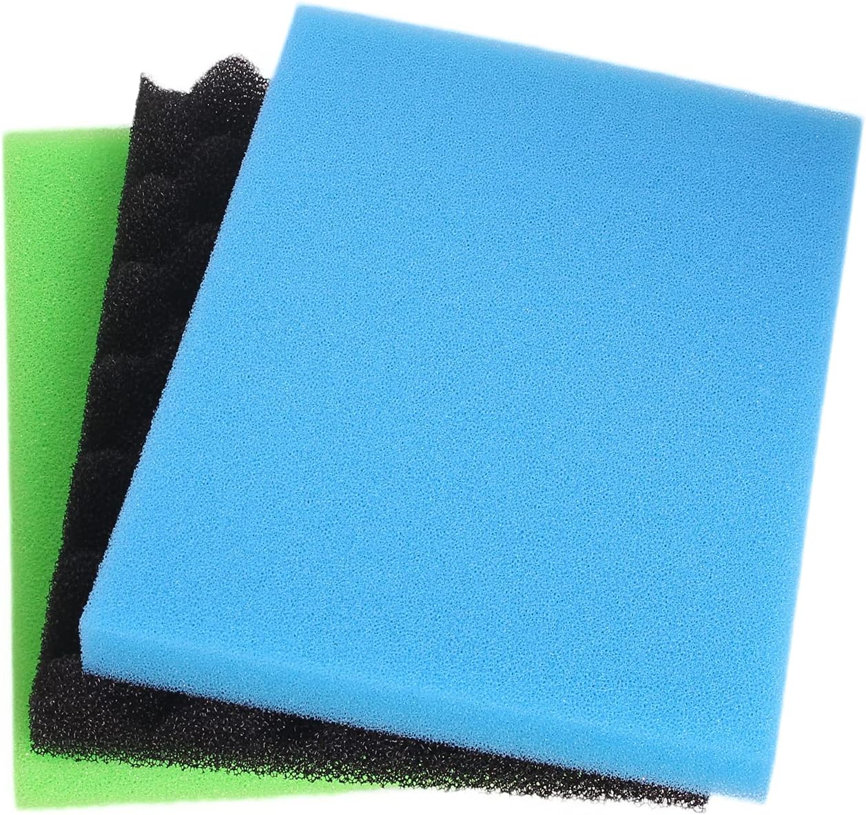 INGVIEE Compatible Mousse Filtrant pour Blagdon Mini-Pond 4500L et 6000L Modèle (1x Noir Gros, 1x Vert Moyen, 1x Bleu Fin) 1x Noir, 1x Vert, 1x Bleu
