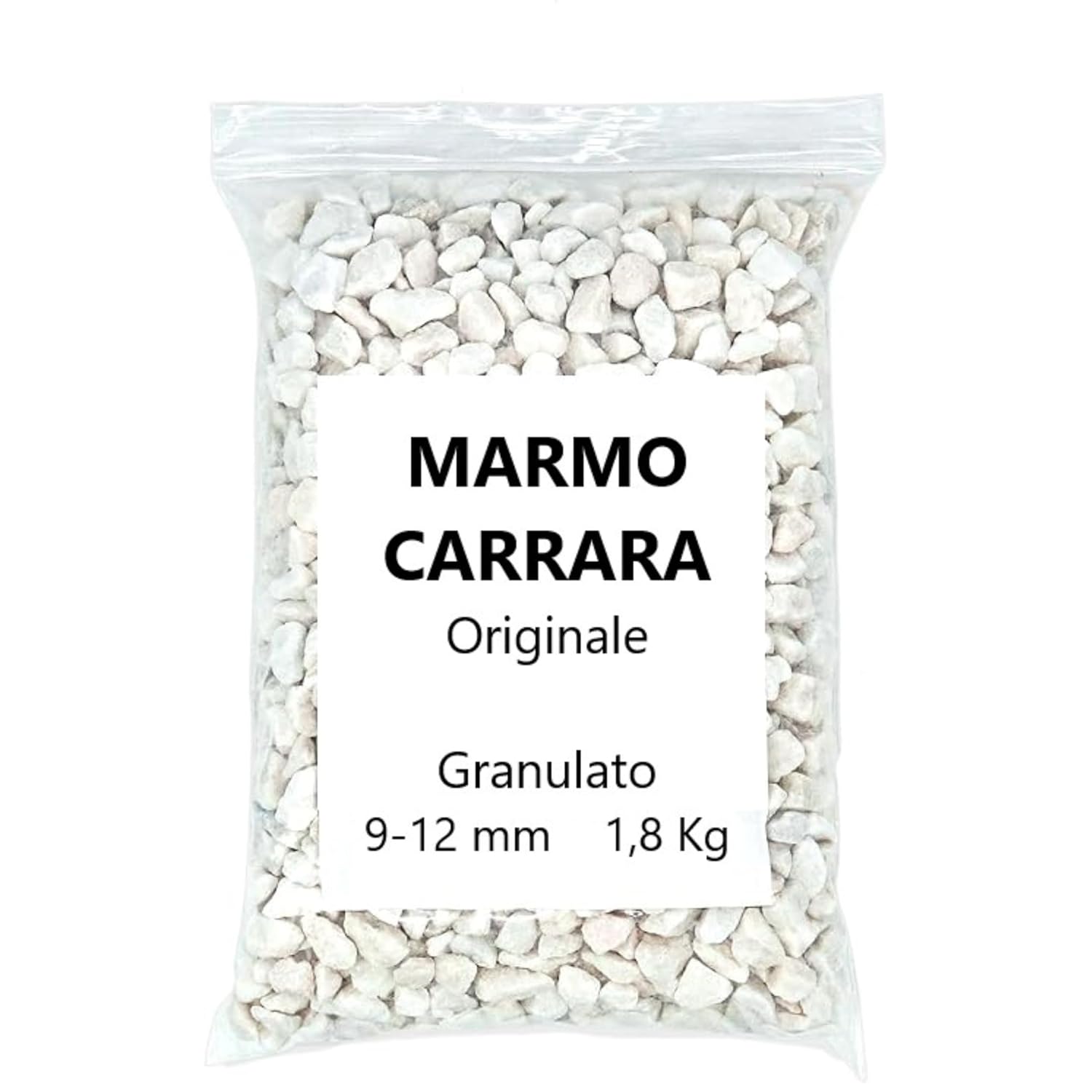 Luvit & Lumoè Gravier blanc pour jardin - MARBRE DE CARRARE - 1,8 kg - Galets décoratifs pour plantes en pot - Pierres de bonsaï ou galets d'aquarium - Rochers Parterres de fleurs - Décorations maison