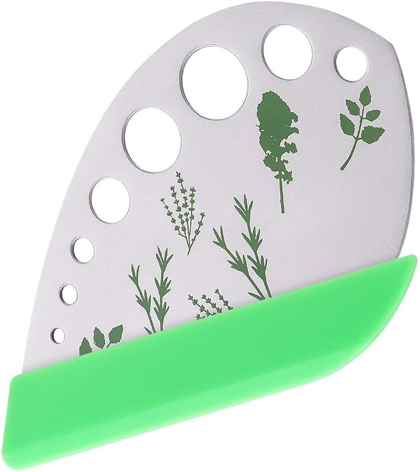 Décapant à Herbes 9 Trous, Acier Inoxydable Cuisine Herb Leaf Stripping Tool Décapant Outil éplucheur d'herbes pour Chou Frisé Légumes Feuilles Fruit Chard