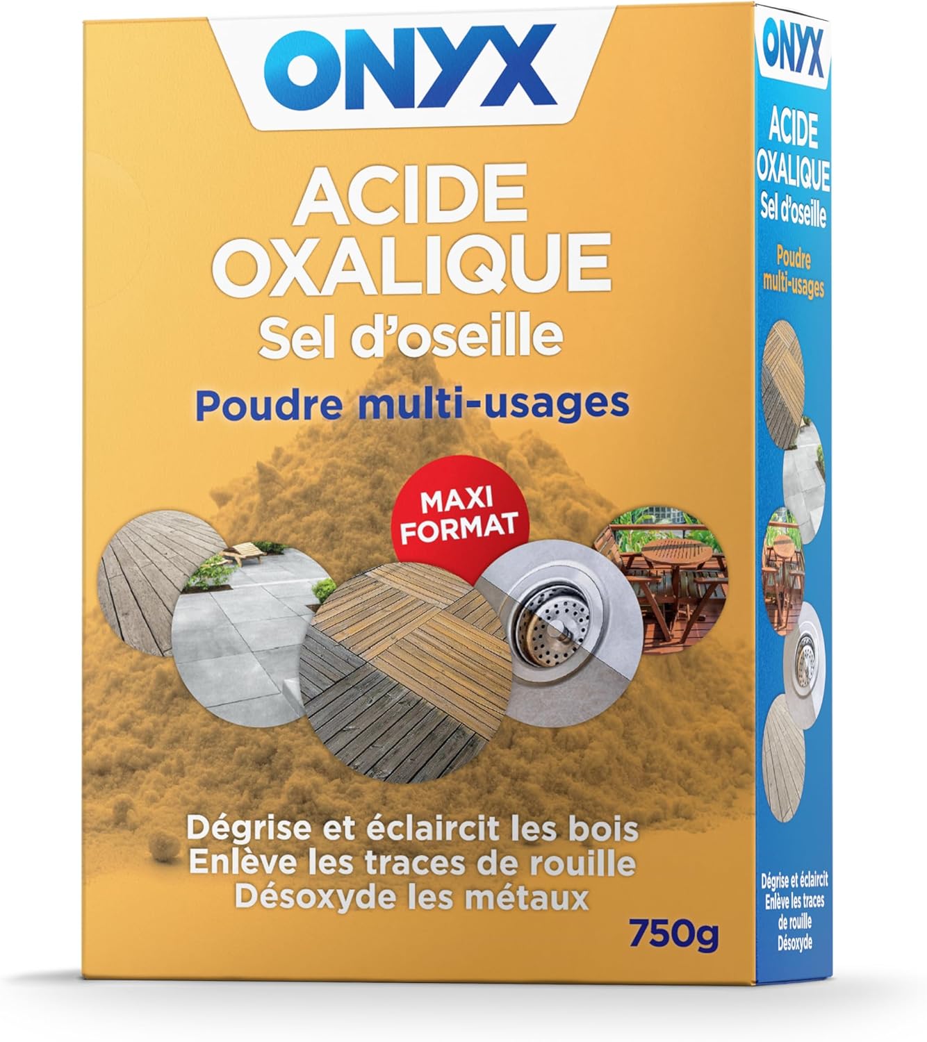 Acide Oxalique, Sel d’Oseille - Supprime la Rouille, Désoxyde Cuivres et Métaux, Dégrise le Bois – Fabrication Française - 750g 750 g (Lot de 1)