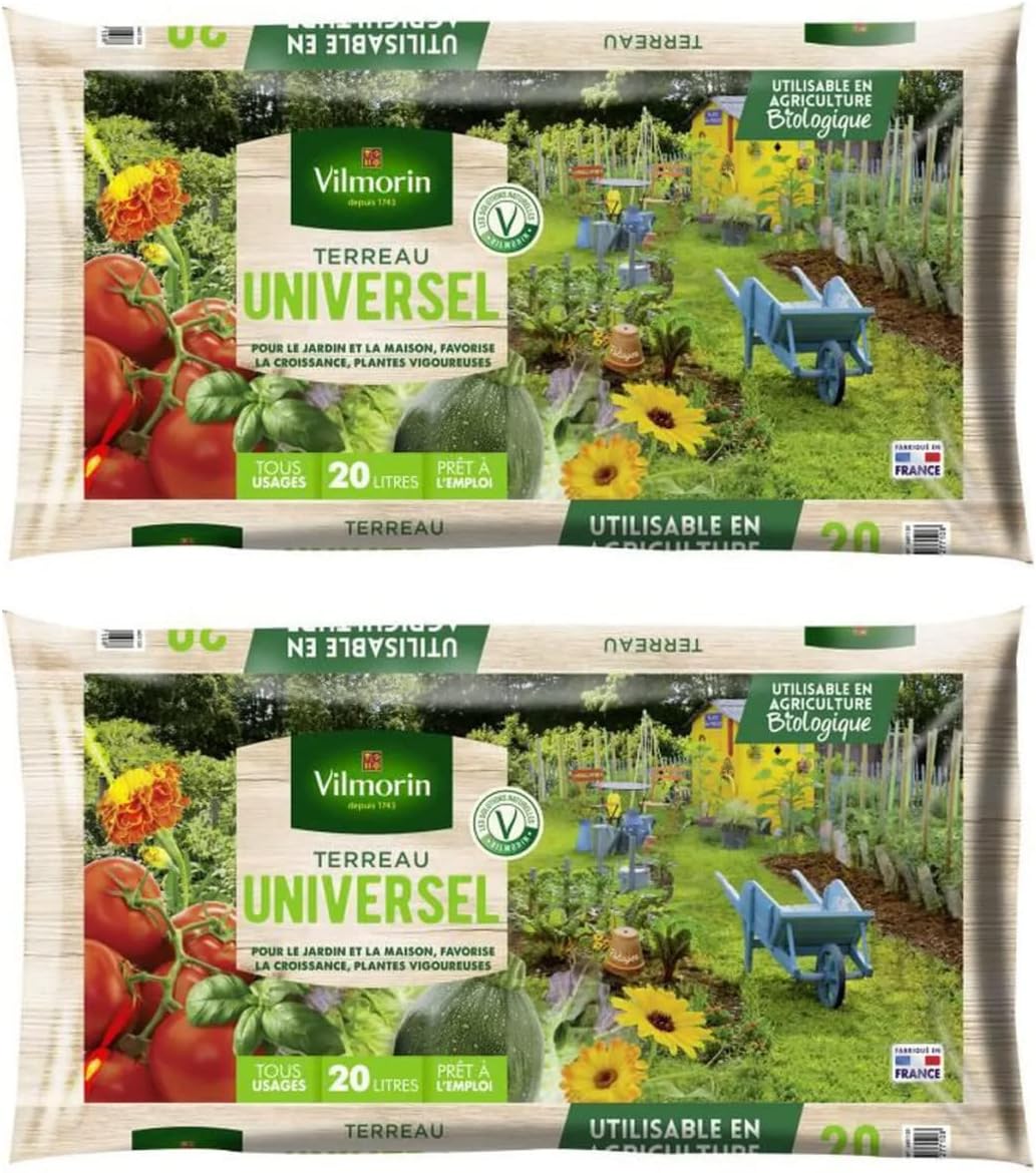 Lot de 2 sacs de Terreau universel 20L soit 40L