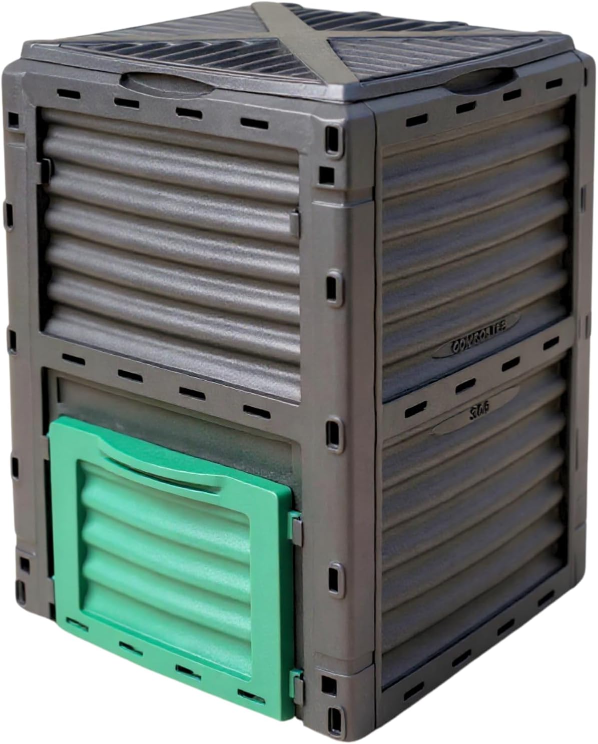 Composteur de Jardin, 300 L - Bac à Compost, 83 x 61 x 61 cm, en Polypropylène - Qualité Premium - Bac Composteur de Déchets Jardin, Résistant aux Chocs et aux UV