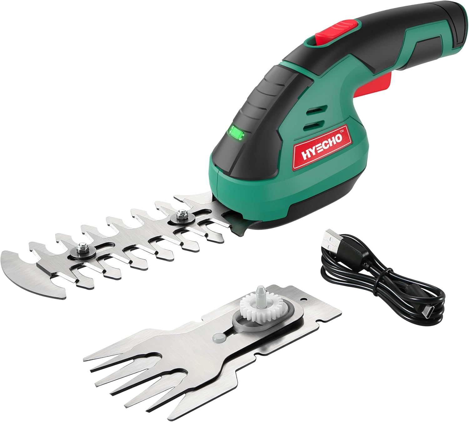 Taille Haie sans Fil, Taille Haie 2 en 1, Batterie Intégrée 7,2 V 2 Ah, 2 Lames, Taille Haie électrique avec clé de Sécurité, Convient pour Le Désherbage et l'élagage des Arbres