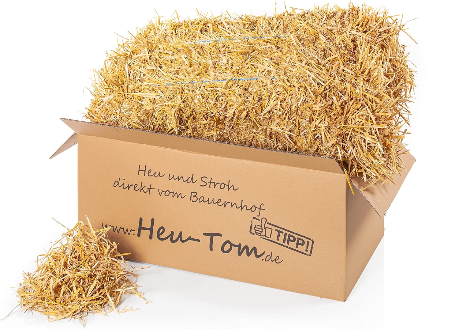 Heu-Tom ® 15 kg de paille d'orge fraîche - Pour cochon d'Inde, lapin, hamster, cheval