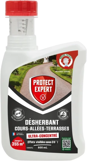 Désherbant Ultra Concentré - Cours Allées Terrasses - Effets Visibles Sous 3h - 800ml - Jusqu’à 355m² Traités - Bidon Auto Doseur PROCOURU800 DÉSHERBANTS ULTRA-CONCENTRÉ 800ml – 355m²