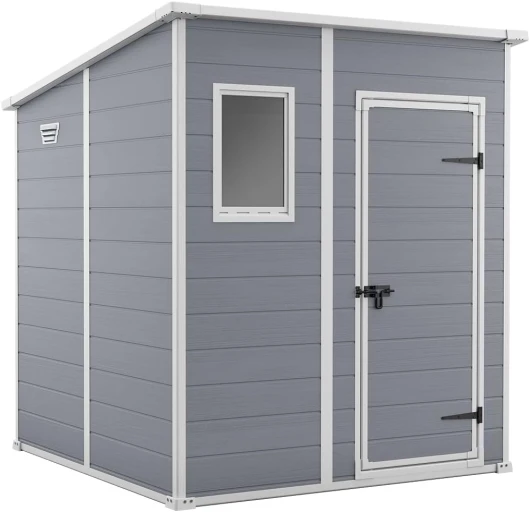 Abri de rangement de jardin Manor Pent, 6 pieds x 6 pieds, gris 3 m² Gris