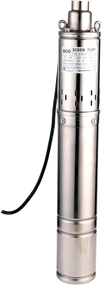 Pompe De Puits Profond 220V 500W Pompe Submersible 100M Pompe à Eau Profonde Pompe Puits Immergee pour La Maison/Industriel/Agriculture et Jardin 1600L/H 0.5kw 0.7hp 25mm