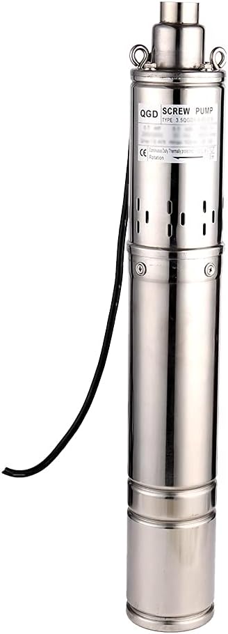 Pompe de puits Pompe de puits profond Pompe de puits submersible en acier inoxydable 1100W / 1.5HP 2000L / H Tête maximale 110M Diamètre de sortie 1 " 1100W/1.5HP/110M/2000L/H