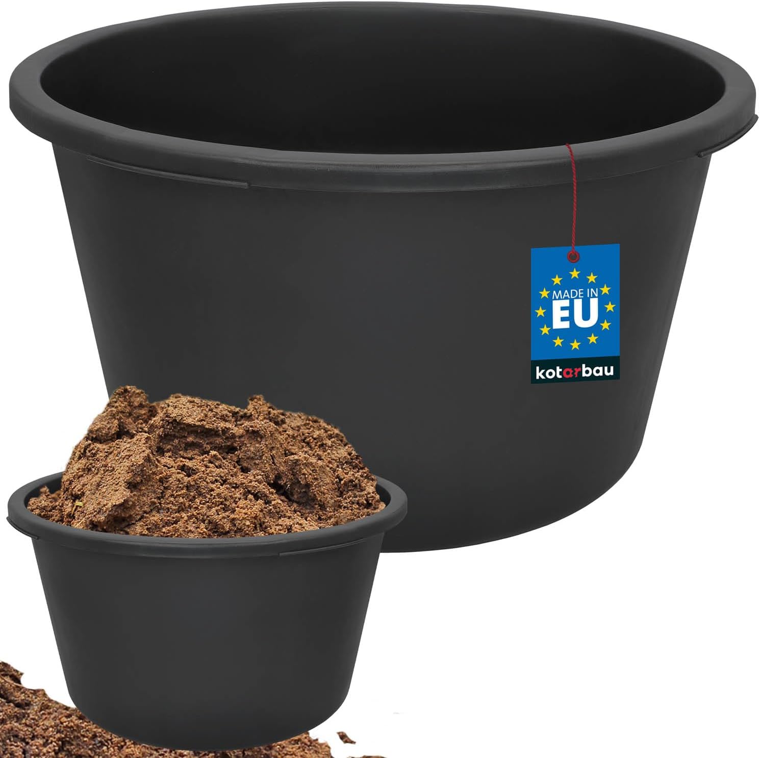 ® Seau à mortier Rond Noir 90 L