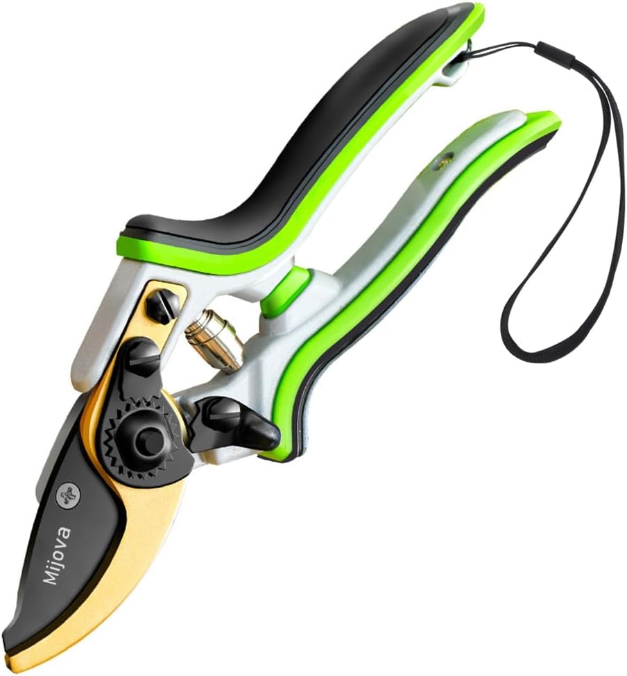 Sécateur & Ciseaux d'élagage, lames d'élagage Heavy Duty avec SK5 High Carbon Steel, Gardening Hand Pruner avec poignée ergonomique, ciseaux de jardin professionnels pour plantes, herdges et fleurs