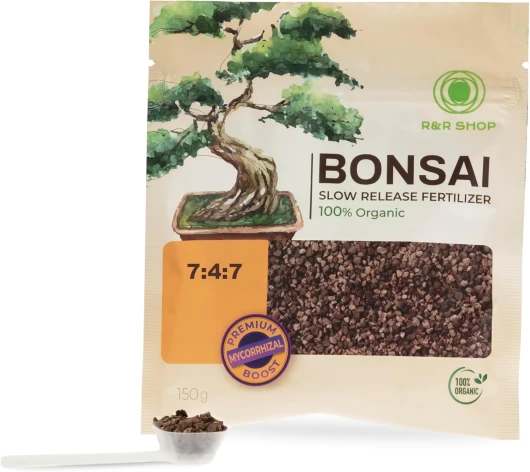 R&R SHOP - Engrais Organique pour bonsaï, Aliment Biologique Complet, à libération Lente, Parfait pour Toutes Les Plantes de bonsaï d'intérieur et d'extérieur - 150GR (Bonsai)