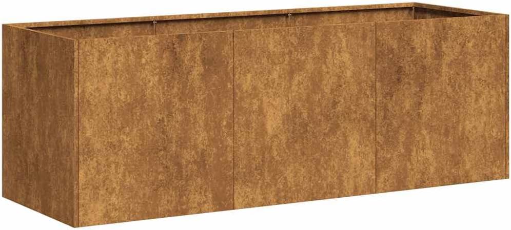 Jardinière rouillé 120x40x40 cm Acier Inoxydable, Pot de Fleurs, Support de Plantes, lit surélevé, Support de jardinière, bac à Plantes 120 x 40 x 40 cm Acier Résistant aux Intempéries