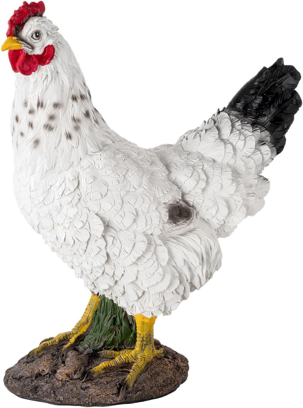 VERDOBA Poule Decorative Jardin Peinte à la Main, Deco Jardin, Animaux en resine synthétique, Decoration Jardin Exterieur, Statue de Jardin, Deco Jardin Exterieur Moderne (Poule Blanche)