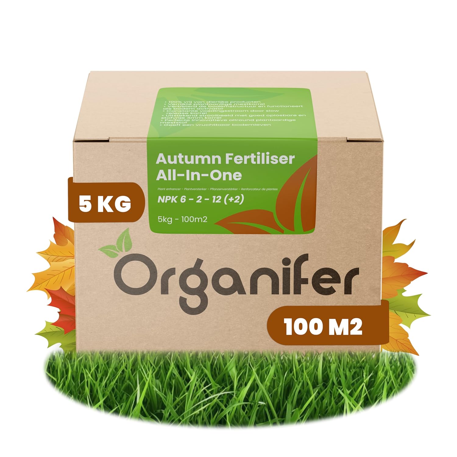 Engrais D'Automne Tout-En-Un (5 Kg - 100 M2) - Riche En Potassium - Engrais Pour Pelouse Automne - Engrais Pour Pelouse - Augmente La Résistance De La Pelouse Au Gel - Sécheresse - Organifer