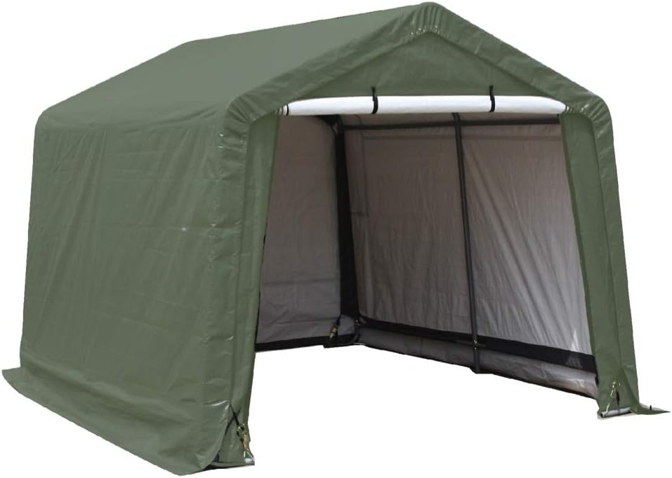 Abri de Jardin en Toile Renforcée Verte Toit 2 Pente, 9.30m2