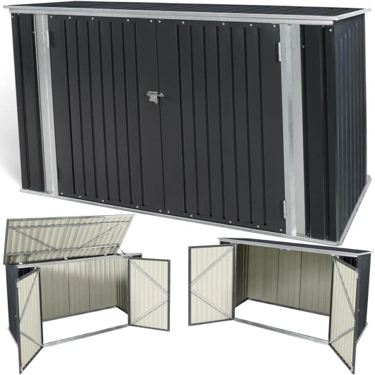 Abri de Jardin Coffre métallique vélos, Outils - 210 x 130 x 105 cm