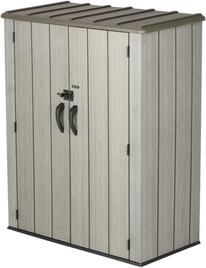 Abri de Rangement Vertical, Toit Marron, 74 x 142 x 174 cm - 60209
