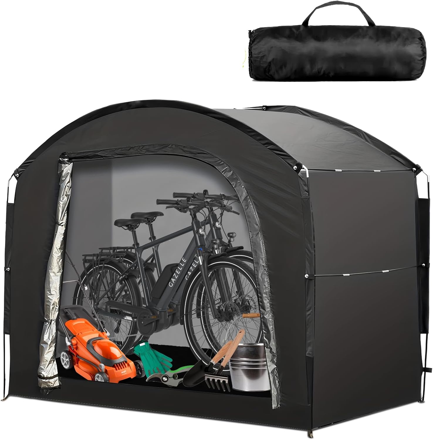 Tente à vélo, abri de vélo, portable, résistant aux intempéries, pour 3 à 4 vélos, bâche de vélo Oxford 210D, abri pour moto, outils de jardin, jouets, tondeuse à gazon