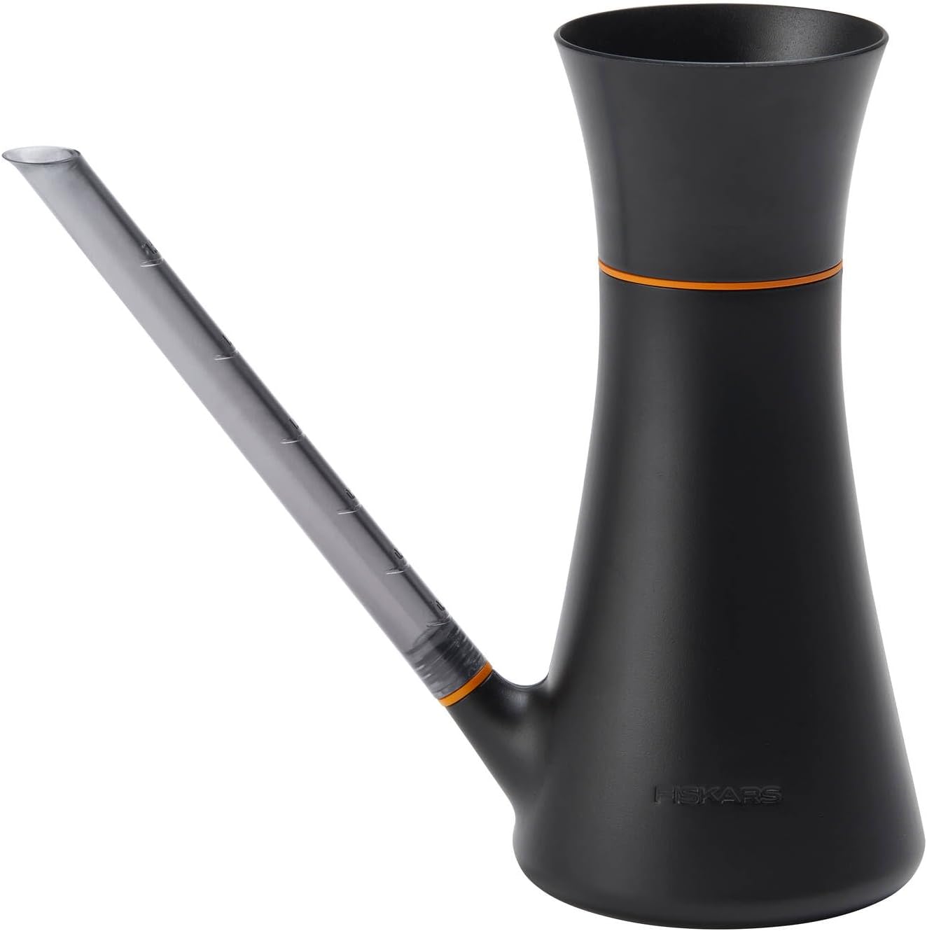 Arrosoir avec Couvercle, 1,2 L, Remplissable sans Retirer le Couvercle, Hauteur : 25,8 cm, Noir/Orange, 1071307 Arrosoir 1,2L