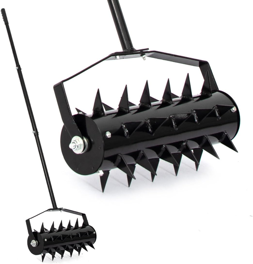 CStern Aérateur de Pelouse Aérateur Manuel de Pelouse Aérateur de Jardin Aération de Pelouse Avec Poignée Longue, Noir