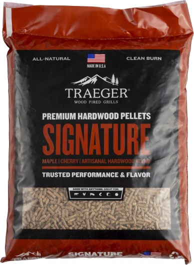 Traeger – Granulés mélange signature de bois 100 % naturel pour griller, fumer, cuire, rôtir, braiser et barbecue (9 kg) - PEL331